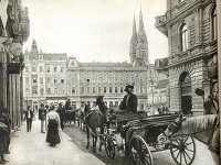 Ulica Marije Valerije (današnja Praška) 1910. godine. Pogled na kuću Baumgärtner i kuću Kolmar.jpg